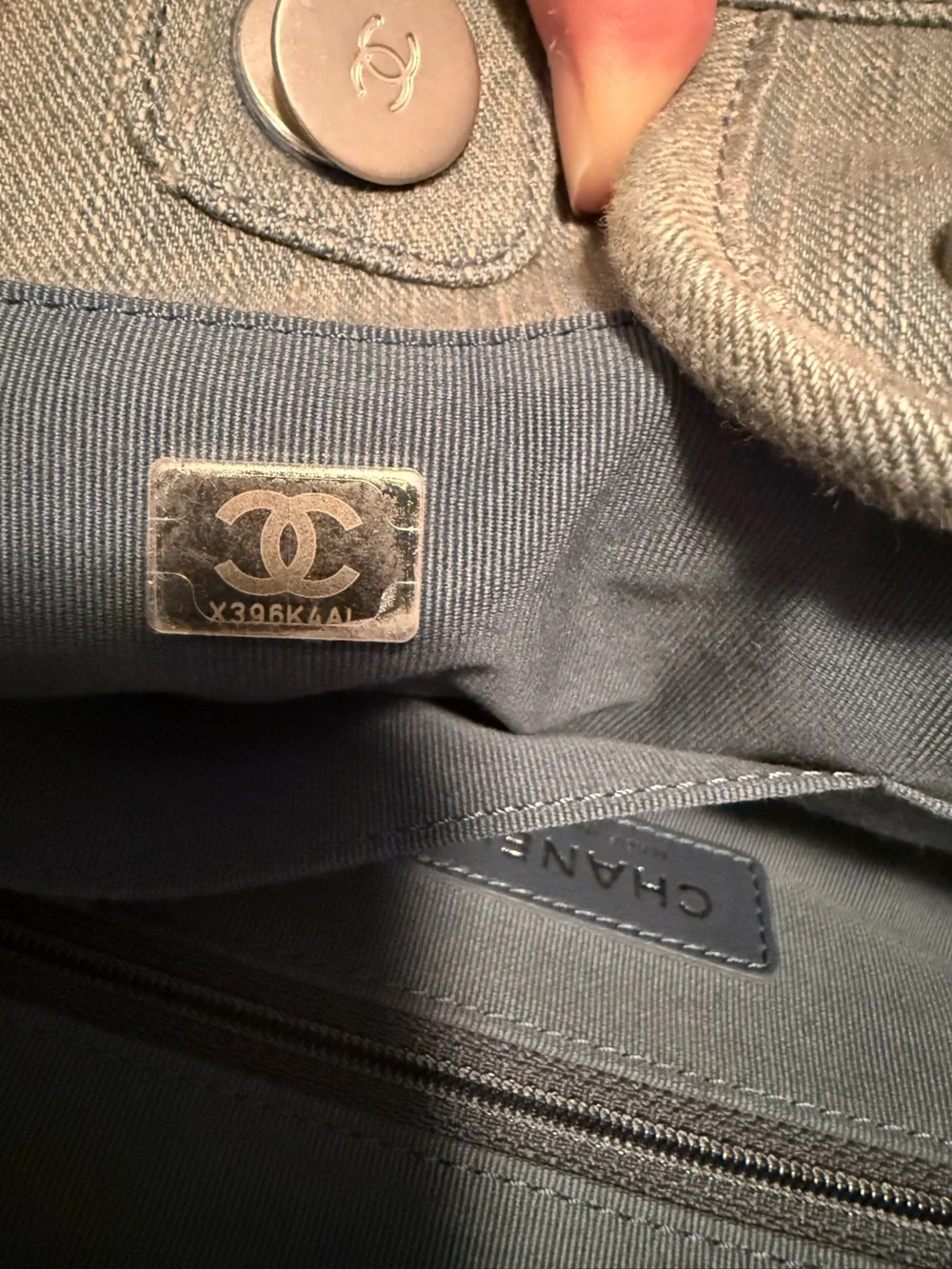 Small Chanel Denim Deauville tote